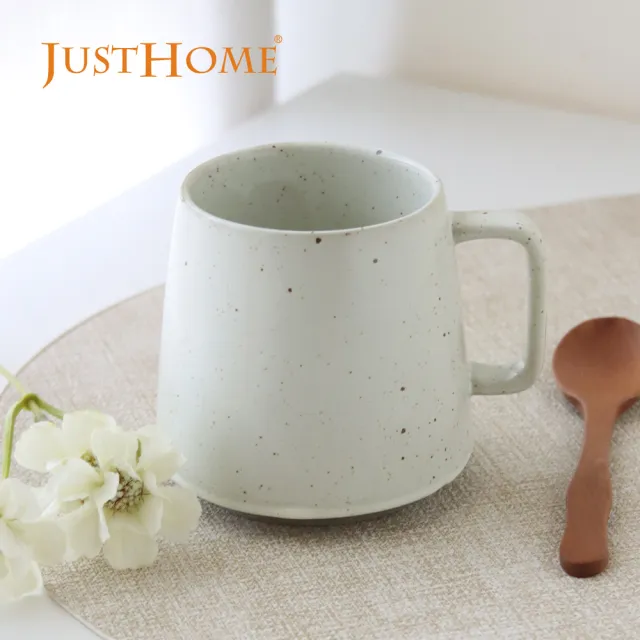 【Just Home】樸式手感窯燒陶瓷馬克杯-白脂(可微波 340ml 杯子 咖啡杯 水杯  拿鐵杯)