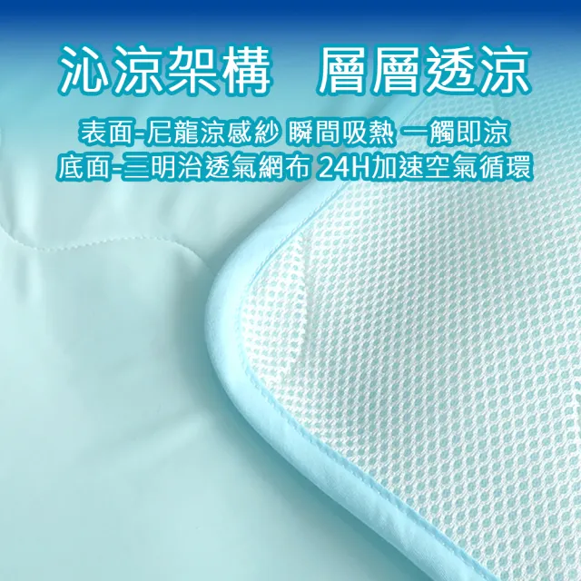【舒福家居】夏日涼感舒眠床墊 3D涼墊升級款 涼感透氣可水洗(好睡涼涼墊-3.5尺單大)