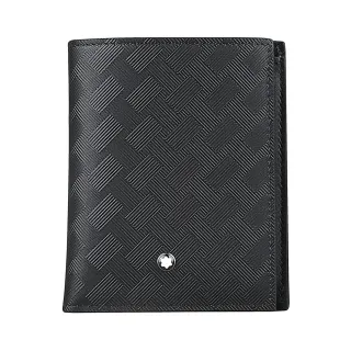 【MONTBLANC 萬寶龍】MONTBLANC 風尚系列3.0 6卡式袖珍型壓釦全粒面短夾(黑)