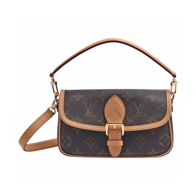 【Louis Vuitton 路易威登】M83298  經典Nano Diane 系列Monogram塗層帆布牛皮手提/斜背包(棕色)