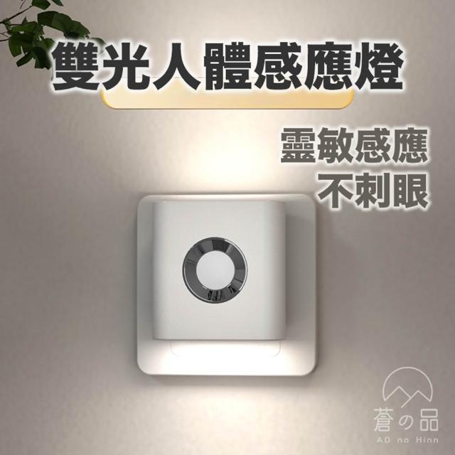 【蒼之品】雙光人體感應燈插電款(雙光壁燈 光感小夜燈 充電感應燈 反射式感應燈)
