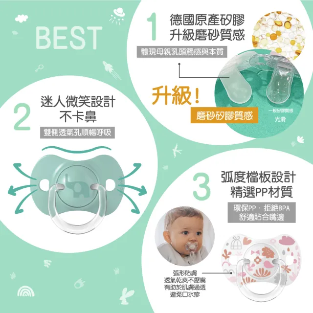 【suavinex】蘇維妮 扁圓型安撫奶嘴_魔幻森林2入(西班牙兒童牙科協會認證推薦)