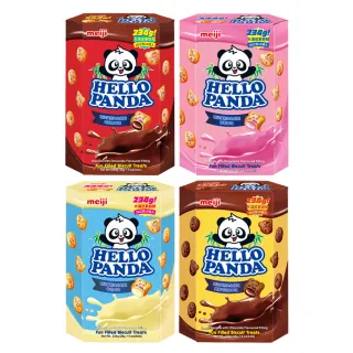 【Meiji 明治】貓熊夾心餅乾 多種口味任選(26g*9包/234g盒)
