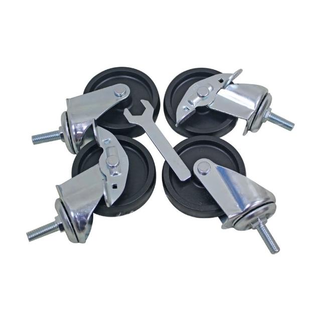【居家cheaper】層架專用工業用三吋大輪子 二活二煞 70mm(贈板手+管套/一組四顆入/腳輪/層架配件/工業輪)