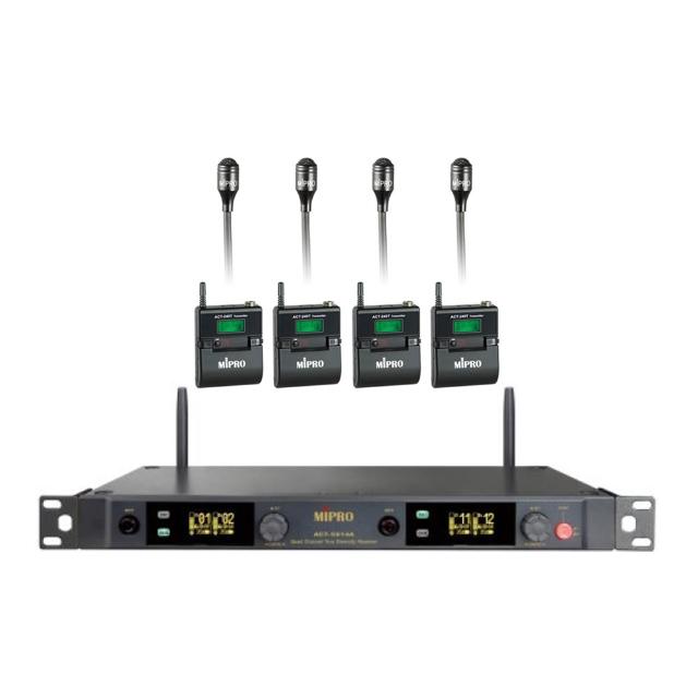 【MIPRO】ACT-5814A 配4領夾式麥克風(5GHz數位四頻道無線麥克風)