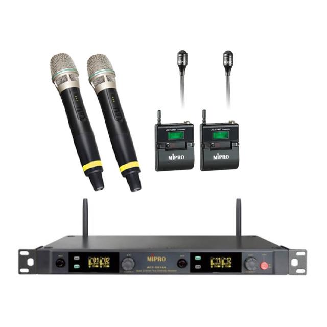 【MIPRO】ACT-5814A 配2領夾式+2手握式麥克風58H(5GHz數位四頻道無線麥克風)