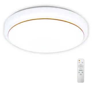 【聚美照明】吸頂燈 新款銀邊圓形無極遙控調光LED臥室燈 40cm(吸頂燈/客廳燈/臥室燈/吸燈/燈)