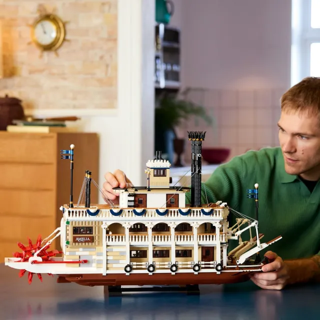 【LEGO 樂高】Ideas 21356 河上汽船(船玩具 蒸汽船 居家擺設 積木)