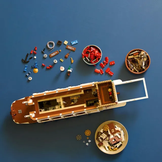 【LEGO 樂高】Ideas 21356 河上汽船(船玩具 蒸汽船 居家擺設 積木)
