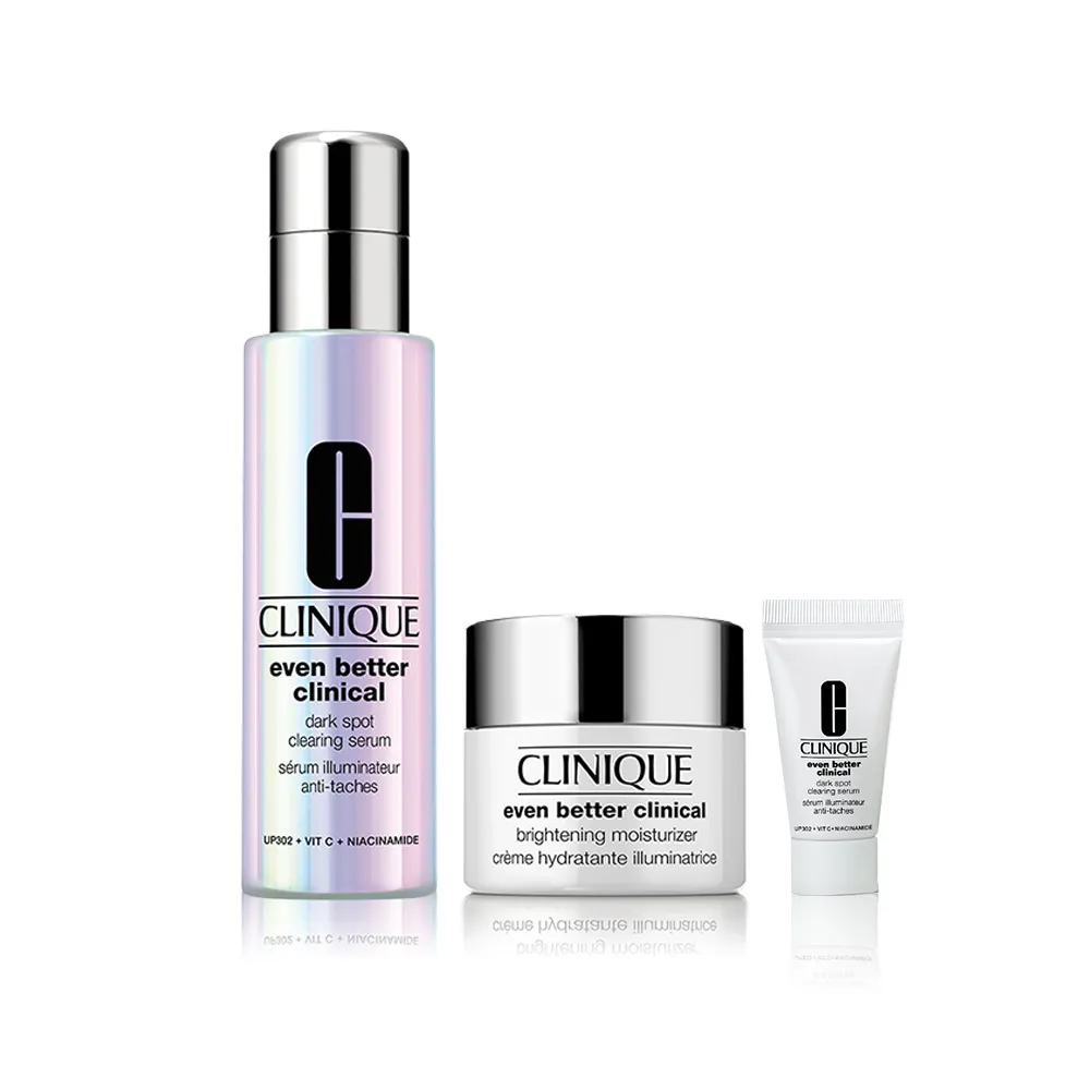 【CLINIQUE 倩碧】超激光淡斑精粹PRO雙星組(淡斑精粹PRO 50ml+淡斑保濕輕乳霜15ml/美白淡斑精華)