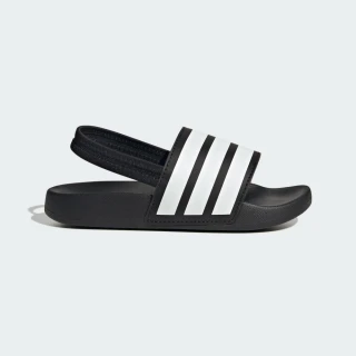 【adidas 愛迪達】涼鞋 童鞋 大童 男女童 ADILETTE ESTRAP C 黑 JR5328
