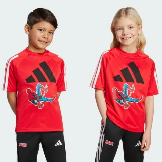 【adidas 愛迪達】短袖上衣 童裝 男女童 蜘蛛人 漫威 亞規 LK MRVL SM T 紅 JM0832