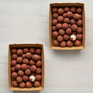 【果樹寶石】南投草屯山坡黑葉荔枝3斤x2箱(銷日等級 去枝葉 冷藏配送)