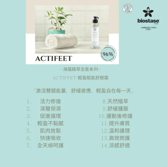 【biostase 貝奧帝】輕盈賦能舒腿霜(150ml;輕盈舒緩;循環;活力;涼感;舒壓;肌肉;酸)