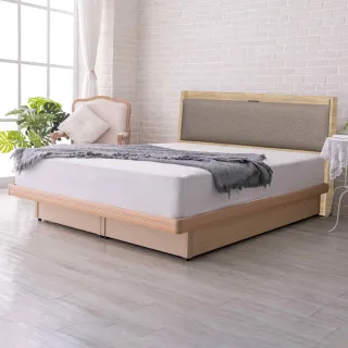 【KIKY】延禧-貓抓皮附插座靠枕床組 雙人5尺(床頭片+掀床底)