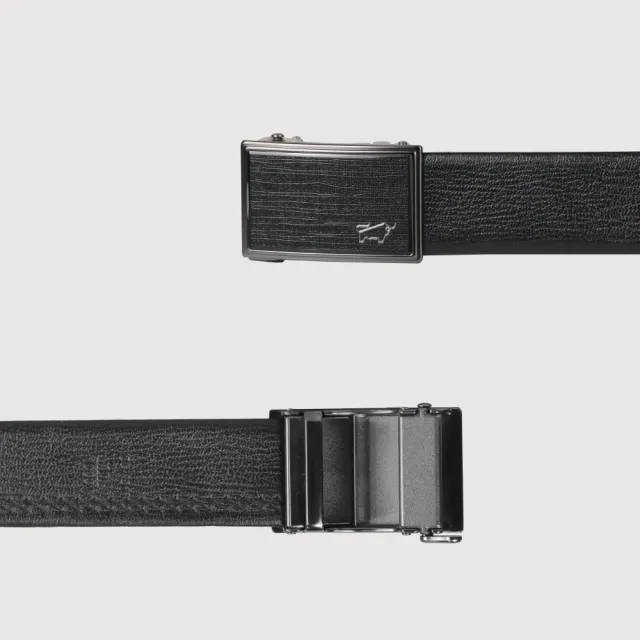 【BRAUN BUFFEL 德國小金牛】時尚紳士 樹皮壓紋自動扣皮帶-鎗色(BF25S-WEG21142-SGU) 送禮推薦