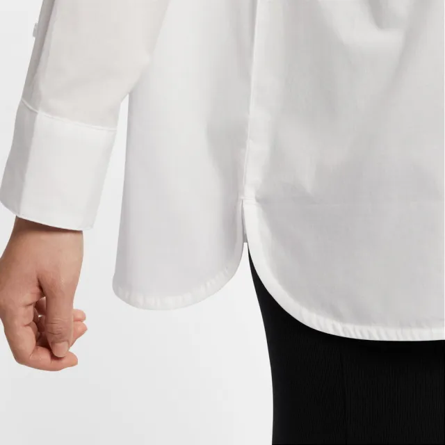 【NIKE 耐吉】長袖上衣 運動 休閒 襯衫 女 AS W NSW NK CHLL PPLN LS BTN T 白色(HJ0716100)