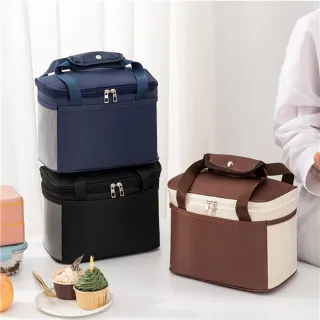 【QHL 酷奇】純色手提鋁箔方型保溫便當袋-尺寸任選(手提包/單肩包/便當袋/保溫袋/野餐袋/ 