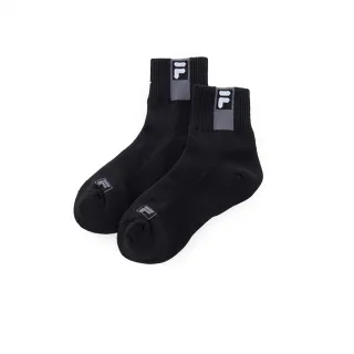 【FILA官方直營】基本款半毛巾短襪-黑色(SCZ-5005-BK_253)