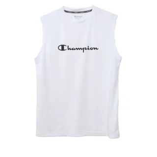 【Champion】官方直營 男款-SPORTS 印花無袖運動上衣-白色(C3-BS314-010)