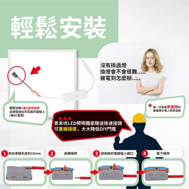 【青禾坊】好安裝系列 歐奇OC 保固2年 40W-10入超薄型LED直下式平板燈(輕鋼架 商用平板燈/LED平板燈)