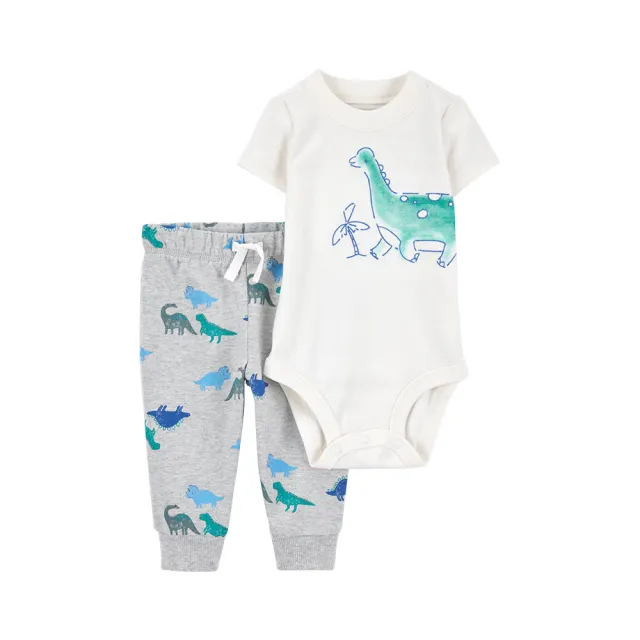 【Carter’s官方授權】嬰兒夏日短袖2件組套裝（包屁衣/長褲）－多款任選(原廠公司貨 童裝 嬰兒裝)