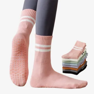 【SeasonsBikini】多色皮拉提斯瑜珈防滑線條中筒襪子 單入-SK08(學生襪瑜珈襪女襪止滑襪)