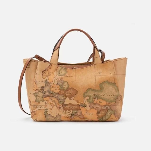 【Alviero Martini】義大利地圖包 手提側揹大托特包 36cm(地圖黃)