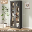 【慢慢家居】雙門款-碳鋼簡約耐重收納櫃70X35X180cm(鋼化玻璃櫃門 展示櫃 書櫃 泡泡瑪特 儲物櫃 鐵櫃)