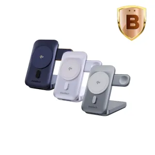 【Choetech】B750 Qi2 磁吸支架三合一行動電源10000mAh  22.5W/具Wh標示(多工快充 行動無憂)