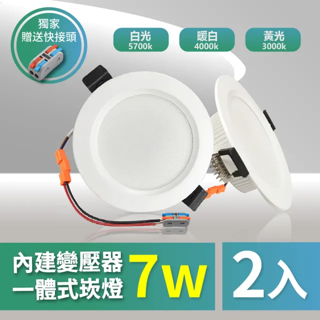 【青禾坊】好安裝系列 歐奇OC 7W 7.5cm 2入 LED崁燈 嵌燈(TK-AE001  7W崁燈)