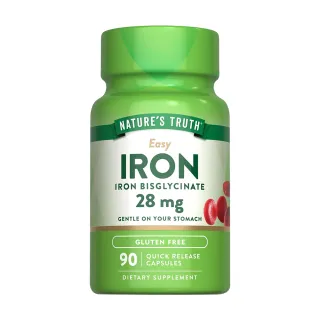 【Nature’s Truth 綠萃淨】甘氨酸螯合鐵28mg膠囊(90粒/瓶)
