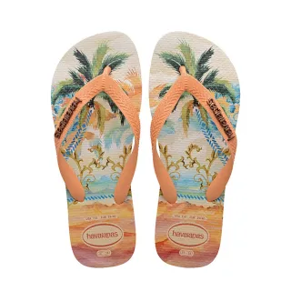 【havaianas 哈瓦仕】拖鞋 女鞋 夾腳拖 風景 椰子樹 Top Tropicalia Vibes 粉橘 4149722-0027W(哈瓦士)