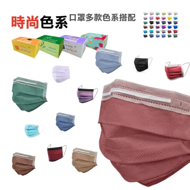 【淨新】雙鋼印醫療級口罩(200入/四盒/莫蘭迪色系成人口罩/國家隊/防飛沫/灰塵)