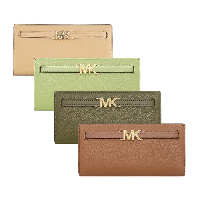 【Michael Kors】荔枝紋皮革釦式長夾