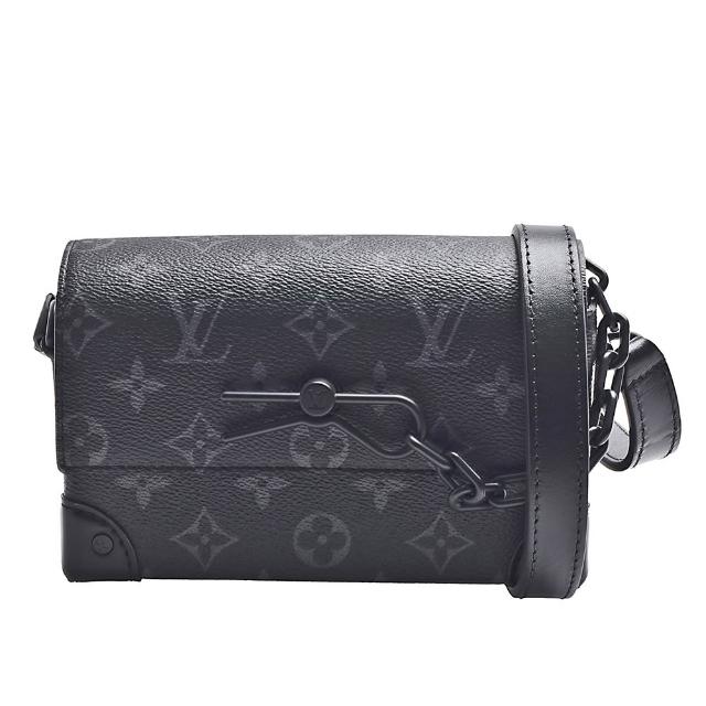 【Louis Vuitton 路易威登】M81783經典Steamer Eclipse帆布翻蓋斜背包(黑色)