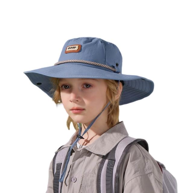 【iSFun】牛仔風格 兒童防曬登山速乾漁夫帽(藍色)
