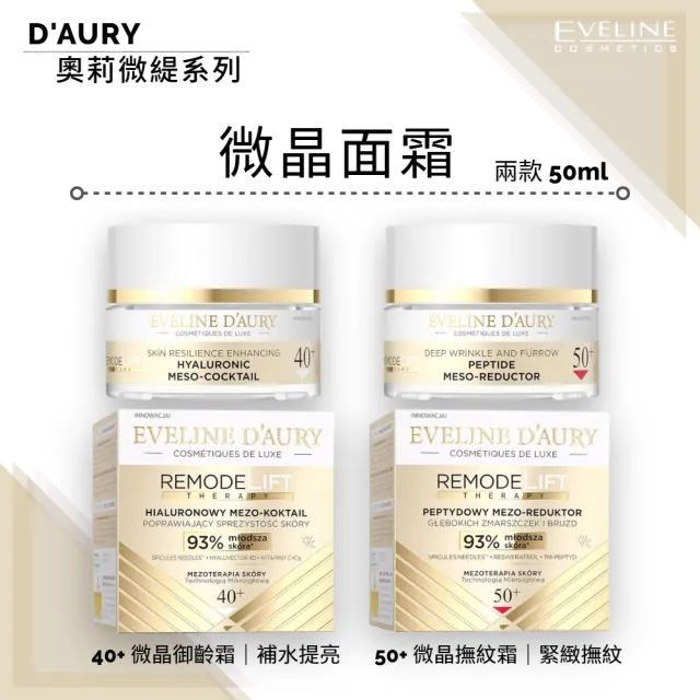【Eveline Cosmetics】D’AURY 奧莉微緹 40+ 50+ 微晶面霜 50ml(波蘭原裝)