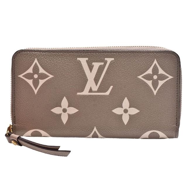 【Louis Vuitton 路易威登】M69794 經典Empreinte壓花牛皮拉鍊長夾(斑鳩灰/奶油色)