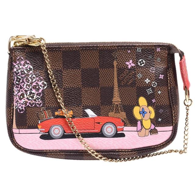 【Louis Vuitton 路易威登】N60259經典Damier帆布吉祥物搭乘貢多拉船拉鍊迷你手提包