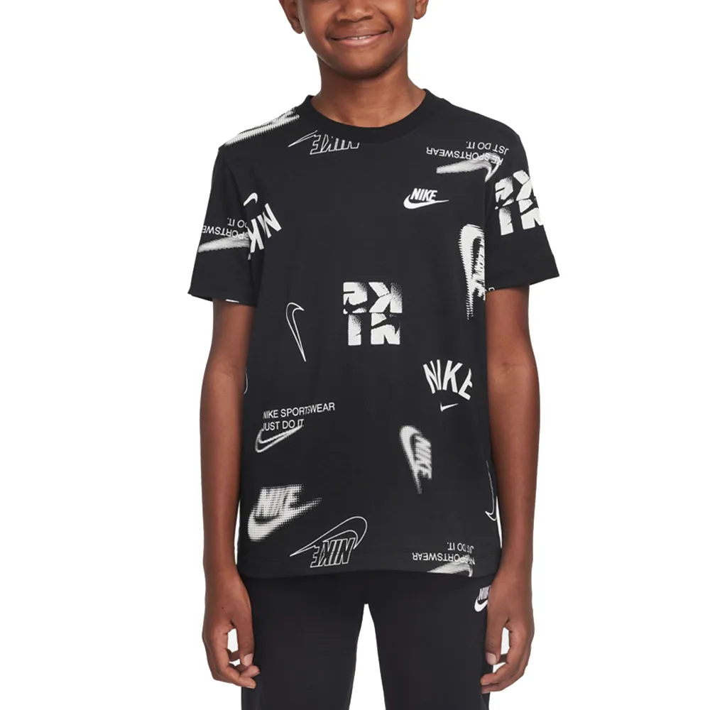 【NIKE 耐吉】圓領短袖T恤 K NSW TEE CLUB ENERGY AOP 中童 - HQ9292010