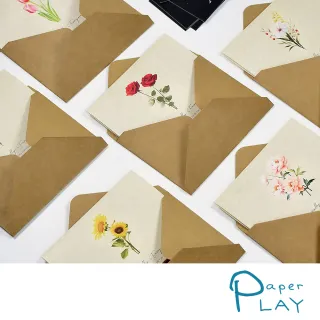 【Paper Play】萬用卡片-牛皮紙花語祝福創意萬用小卡 萬用卡 卡片(5款任選)