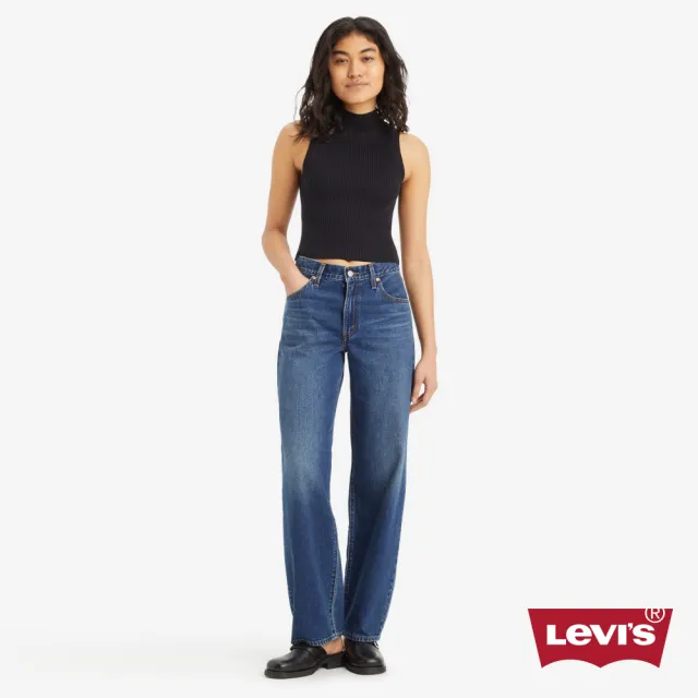 【LEVIS】Baggy Dad 中腰直筒寬鬆牛仔褲 女生牛仔褲 熱賣單品 A3494-0037