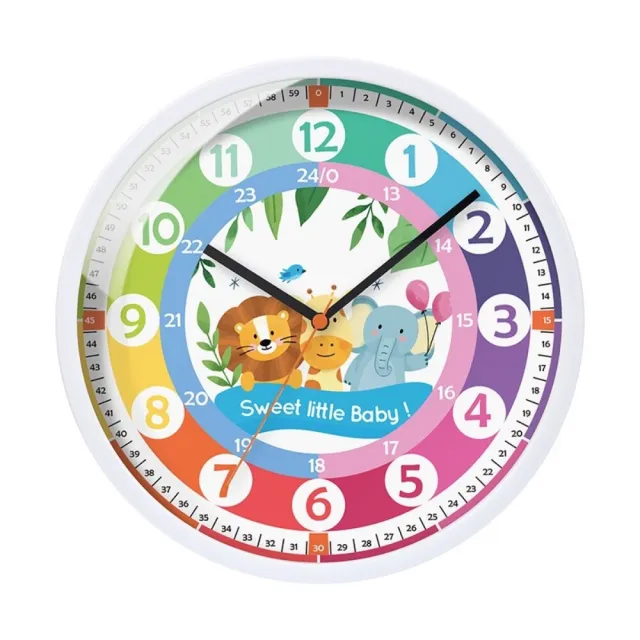 【TWBUY 台灣好購】兒童認知學習時鐘(幼教學習鐘 彩色掛鐘 益智)