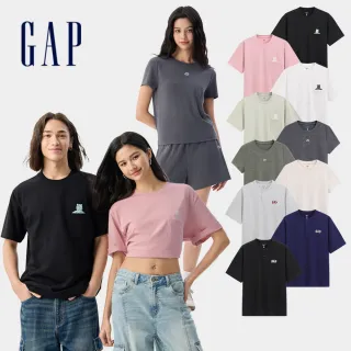 【GAP】男女裝 Logo純棉小熊刺繡/印花圓領短袖T恤-多款任選(729122&766146&729074)