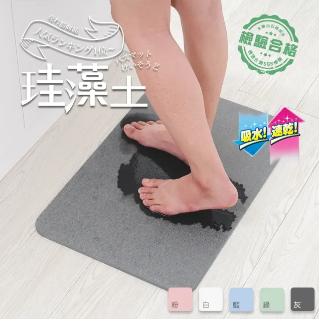 【樂嫚妮】2入組/加大加寬速乾吸水珪藻土地墊 60x39CM(吸水地墊、速乾踏墊)