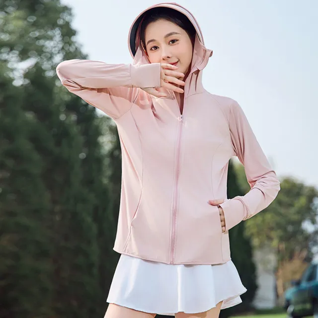 【MUAN】防紫外線UPF50+ 夏日連帽防曬服 涼感速乾防曬衣 抗UV外套 騎車外套 防曬衣