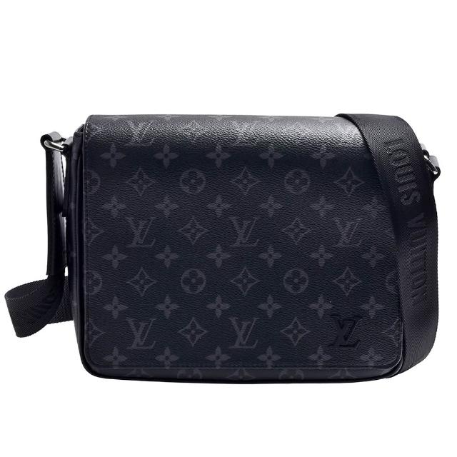 LV LOUIS VUITTON路易威登 M46255 DISTRICT PM 系列 Eclipse 帆布拉鍊斜背信差包