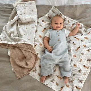 【Lassig】透氣多功能有機棉嬰兒包巾毯3入