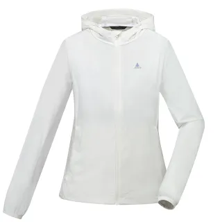 【ATUNAS 歐都納】女款涼感輕薄連帽風衣外套(A8GA2517W白/防曬抗UV/透氣親膚/戶外休閒/日常穿搭)